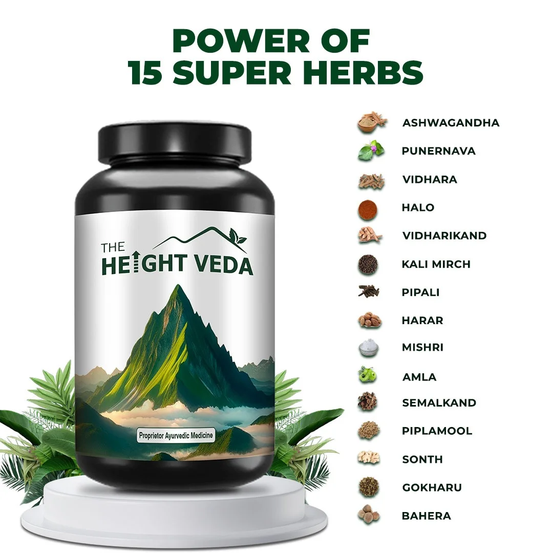 Height Veda World's No.1 Height Growth Formula power of 15 super herbs